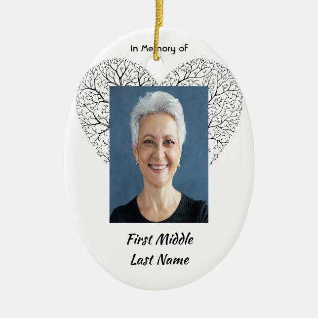 Christian Memorial  Tree of Life Heart Love Keramik Ornament (Vorne)