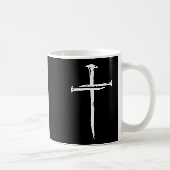 Christian Minimalist Three Nails Cross Religious J Kaffeetasse (Rechts)