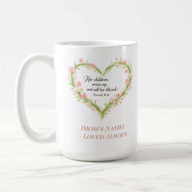 Christian Mother’s Day Floral Heart Mug Kaffeetasse (Links)