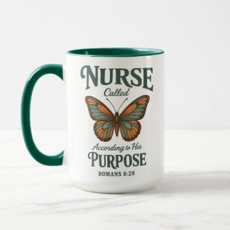 Christian Nurse Romans 8:28 Butterfly Faith Tasse