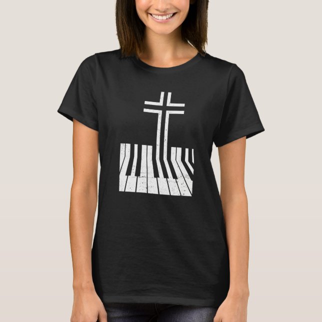 Christian Piano Player Funny Design Piano Teacher  T-Shirt (Vorderseite)