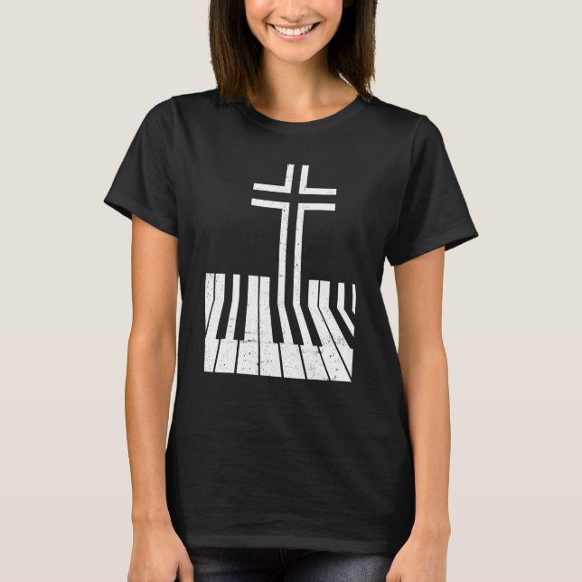 Christian Piano Player Funny Design Piano Teacher  T-Shirt (Vorderseite)