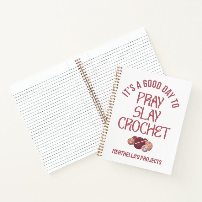 Christian PRAY SLAY CROCHET Craft Projects Notizbuch (Innenseite)