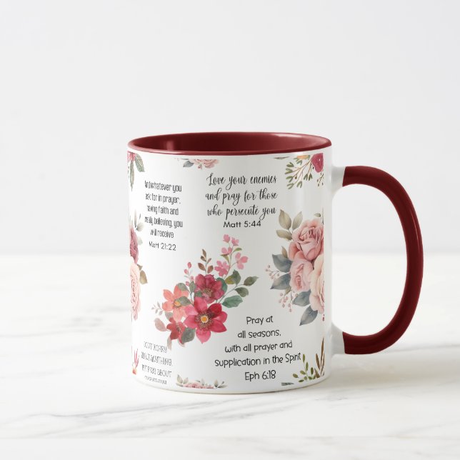 Christian PRAYER SCRIPTURES floral Tasse (Rechts)