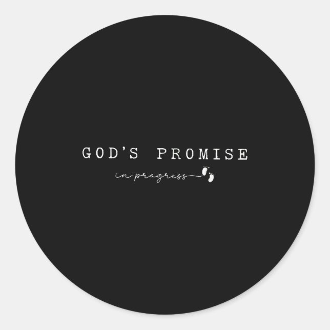 Christian Pregnancy God'promise In Progresfaith Ba Runder Aufkleber (Vorderseite)