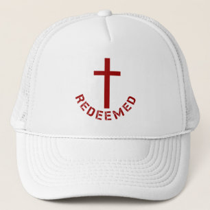 Christian Rememed Cross and Red Text Design Truckerkappe