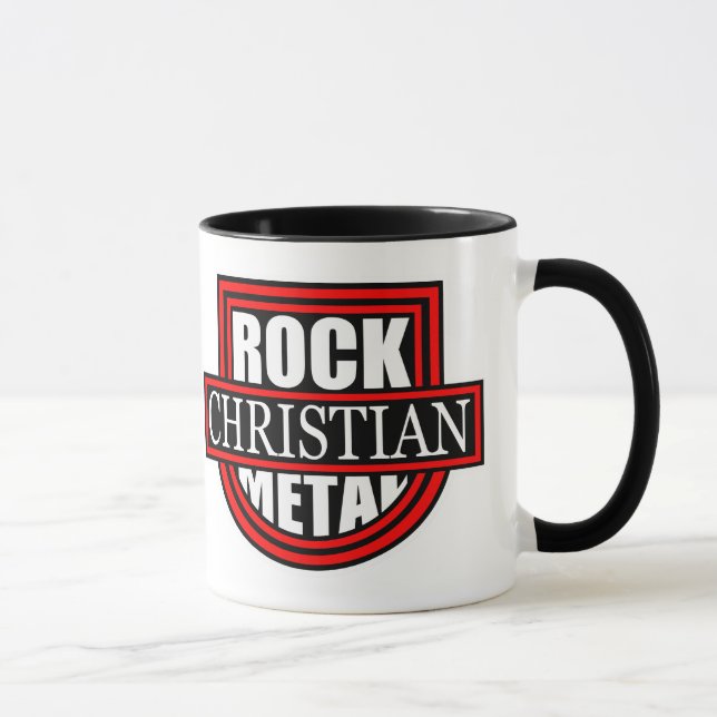 Christian Rock/Metal White/Black Coffee Mug Tasse (Rechts)