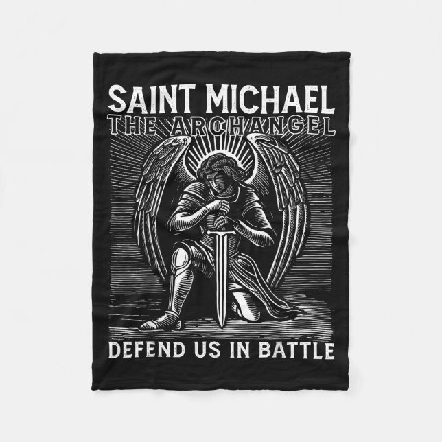 Christian Saint Michael Catholic Saint Defend Us I Fleecedecke (Vorderseite)