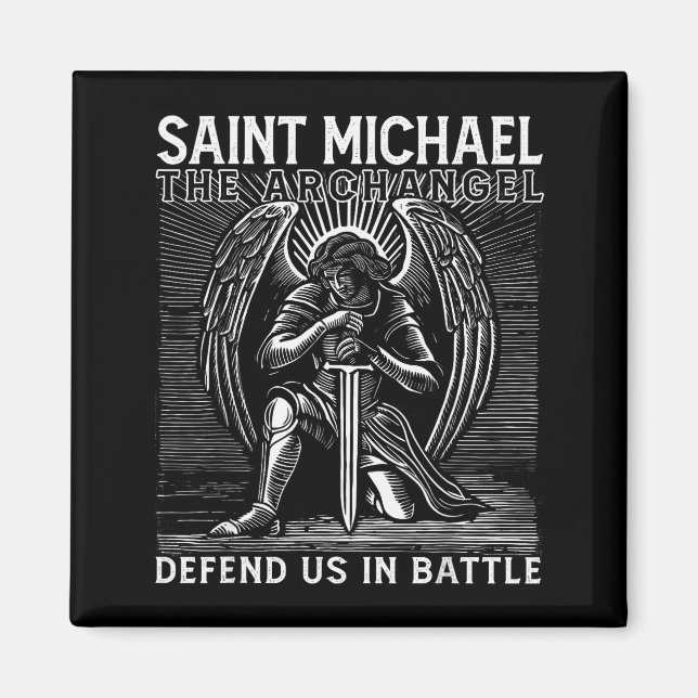 Christian Saint Michael Catholic Saint Defend Us I Magnet (Vorne)