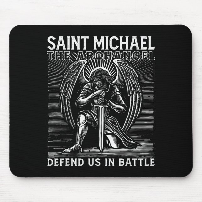 Christian Saint Michael Catholic Saint Defend Us I Mousepad (Vorne)