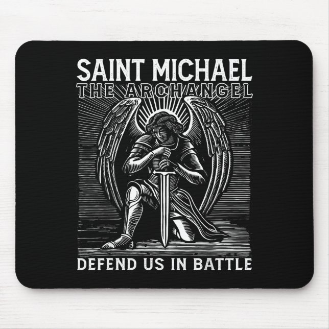 Christian Saint Michael Catholic Saint Defend Us I Mousepad (Vorne)