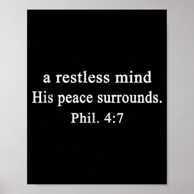 Christian Shirts A Restless Mind His Peace Worship Poster (Vorne)