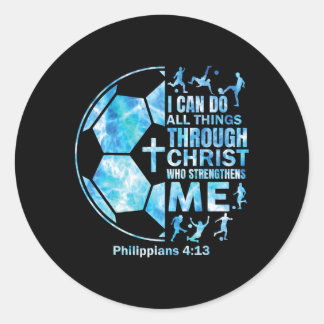 Christian Soccer Faith Religious Women Kids Christ Runder Aufkleber