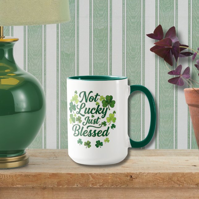 Christian St. Patrick’s Day Shamrock Blessed  Tasse (Von Creator hochgeladen)