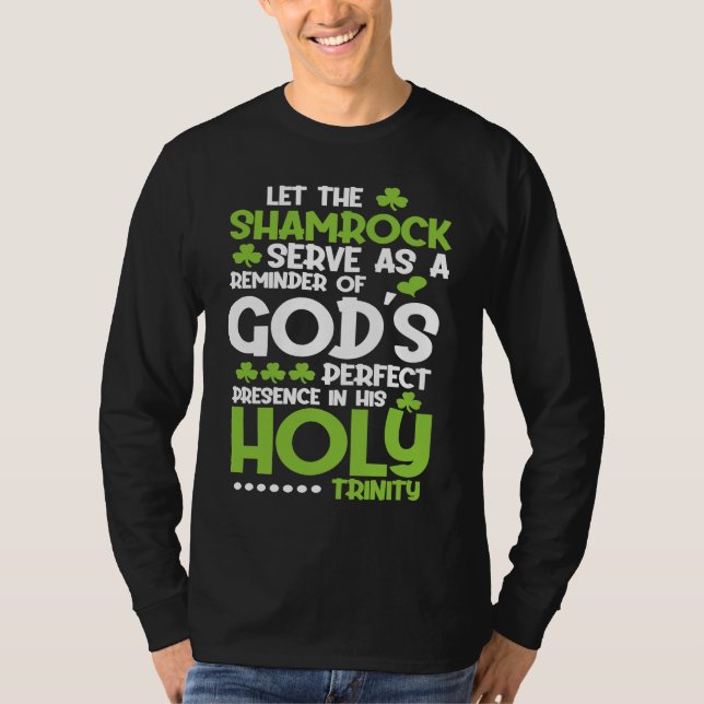 Christian St Patricks Day   Shamrock Holy Trinity T-Shirt (Vorderseite)
