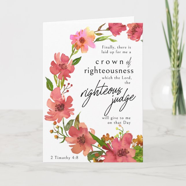 Christian Sympathy Card - Crown of Righteousness Karte (Vorderseite)