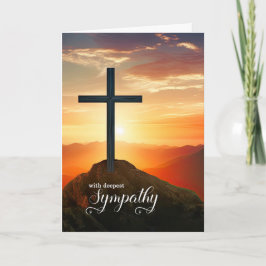 Christian Sympathy Sunset Cross Over the Mountains Karte