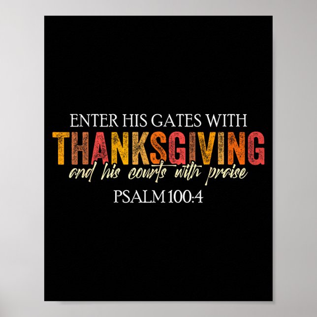 Christian Thanksgiving Enter His Gates With Thanks Poster (Vorne)