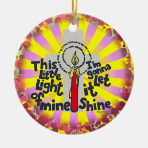 Christian This Little Light custom name ornament