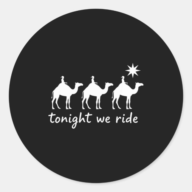 Christian Tonight We Ride Three Wise Men Christmas Runder Aufkleber (Vorderseite)
