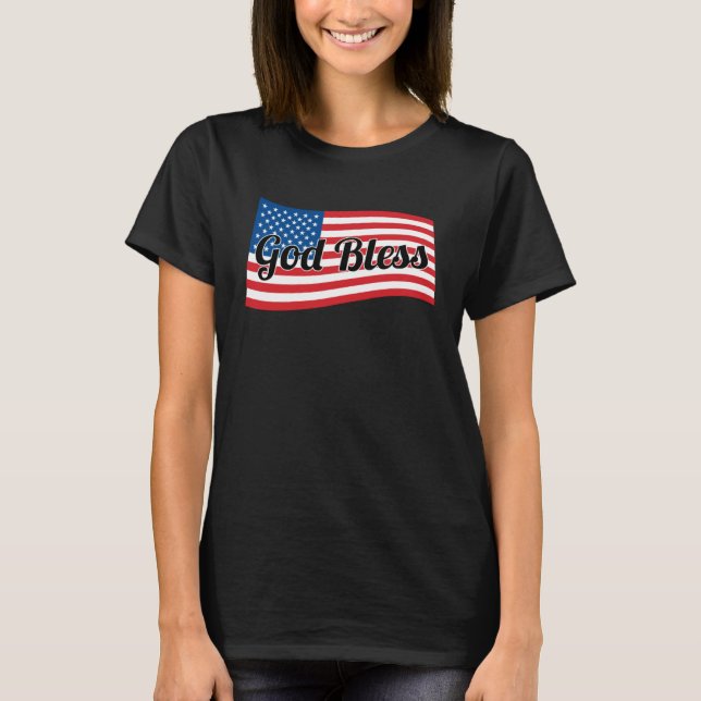 Christian USA Patriotic  God Bless America Flag T-Shirt (Vorderseite)