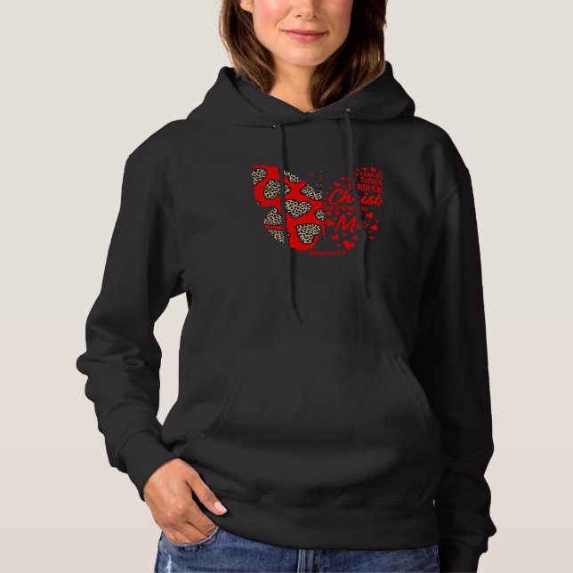 Christian Valentine's Day  Her Cheetah Print Butte Hoodie (Vorderseite)