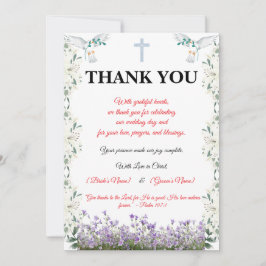 Christian Wedding Thank You Card with Cross Dankeskarte