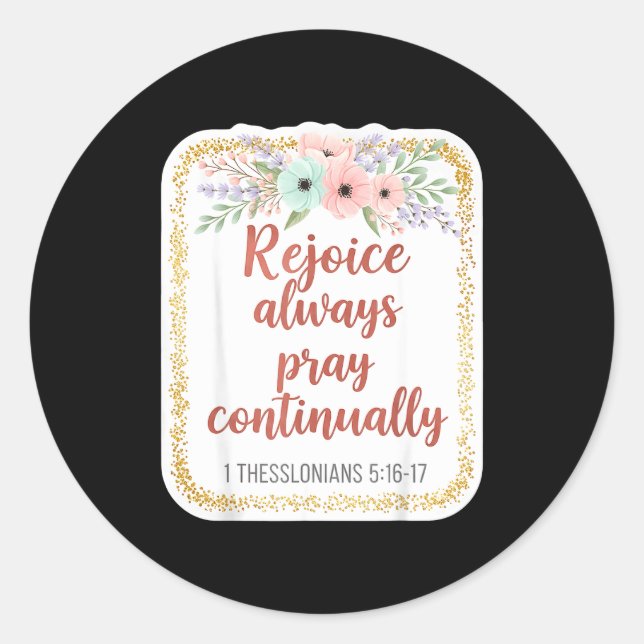 Christian Woman Bible Verse Rejoice Always Pray Co Runder Aufkleber (Vorderseite)