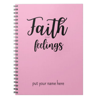 Christian Women Minimalist Faith Over Feelings  Notizblock