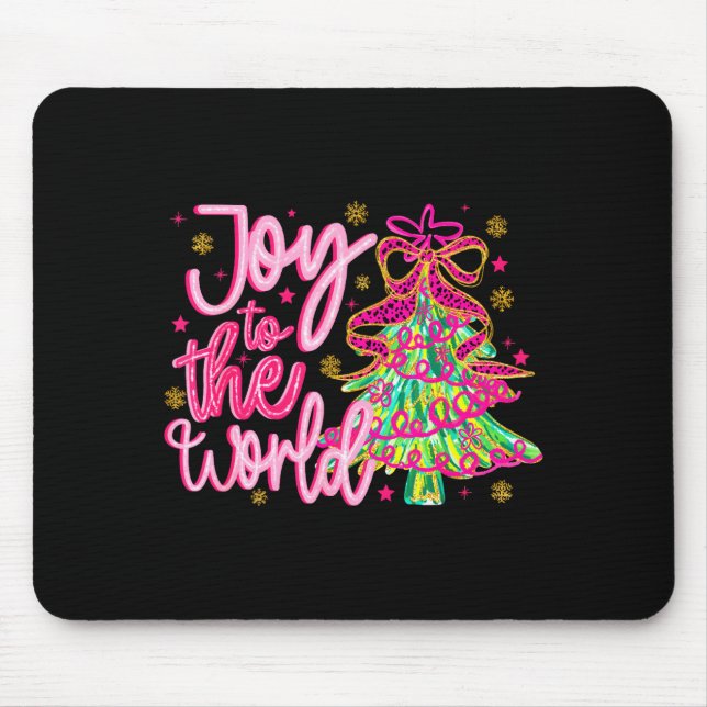 Christian Xmas Tree Holiday Christmas Joy To The W Mousepad (Vorne)