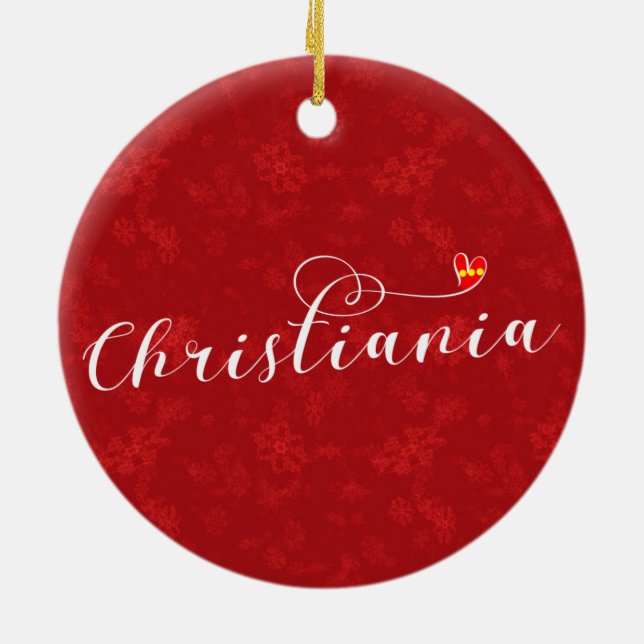 Christiania Flag Herz, Fristaden Christiania Keramik Ornament (Hinten)