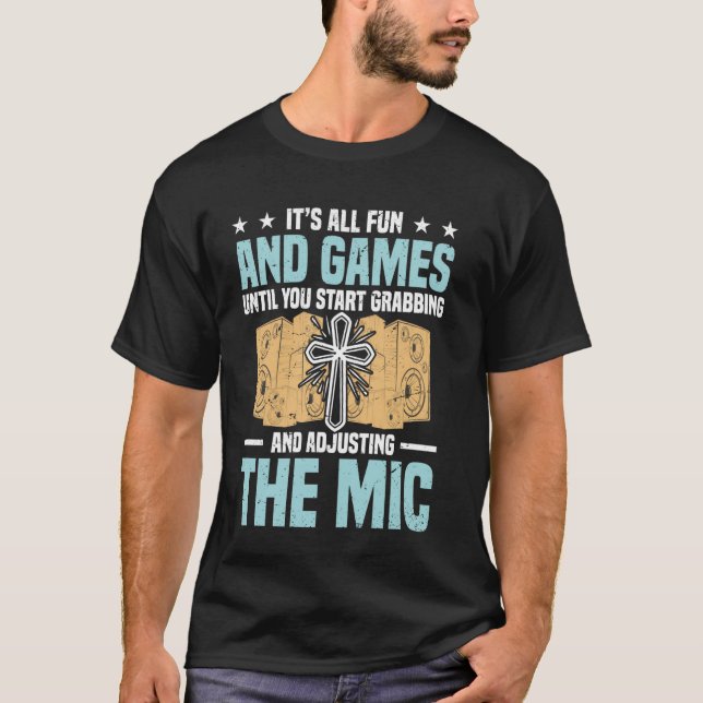 Christianity Audio Engineer Jesus Religion Kirche T-Shirt (Vorderseite)