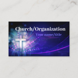 Christianity - Blue Shimmering Cross Business Card Visitenkarte
