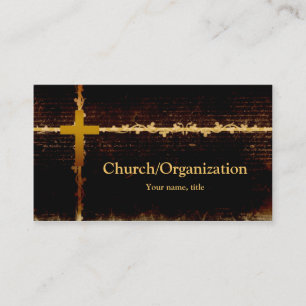Christianity Pastor Golden Cross Dark Card Visitenkarte