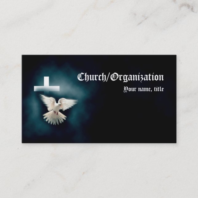 Christianity-Religious Dove & Cross Business Card Visitenkarte (Vorderseite)