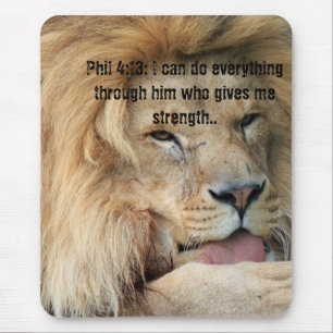 Christianity Scripture Bible Verse Phil 4:13 Mousepad