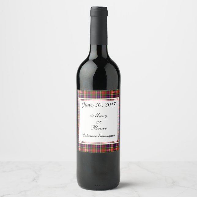 Christie Scottish Wedding Wine Label Weinetikett (Vorderseite)