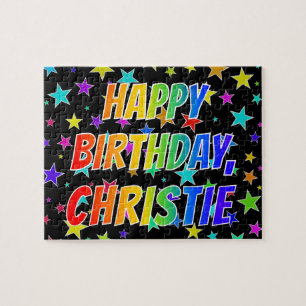 "CHRISTIE" Vorname, Spaß "GLÜCKLICHER GEBURTSTAG" Puzzle