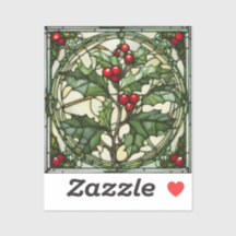 Christimas-Hartglas: Weihnachten Holly Vinyl Stick