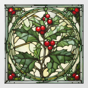 Christimas: Weihnachten Holly Fensteraufkleber