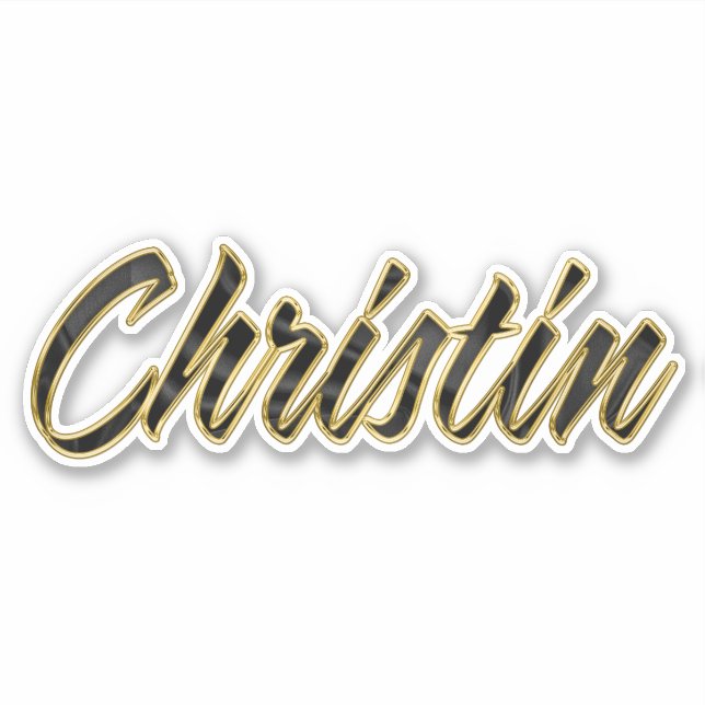 Christin black gold Lettering Aufkleber Sticker (Vorderseite)