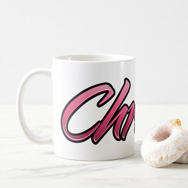 Christin faded pink Tasse Teetasse Kaffeetasse (Mit Donut)