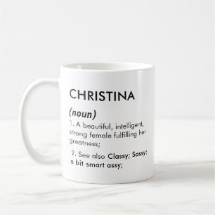 Christina Name, Bearbeitbarer Name, Benutzerdefini Kaffeetasse
