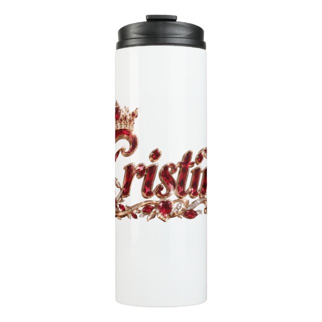 Christina Ruby Crystal Luxusname Thermosbecher (Vorderseite)