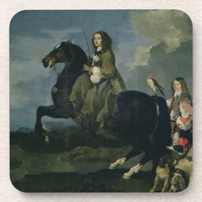 Christina von Schweden (1626-89) zu Pferd 1653 ( Untersetzer (Vorderseite)