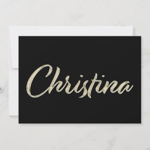 Christina white gold Handwriting Karte