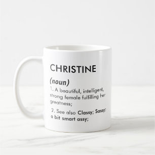 Christine Name, Bearbeitbarer Name, Benutzerdefini Kaffeetasse
