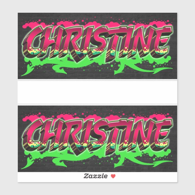 Christine Vorname Name Graffiti Aufkleber Sticker (Blatt)