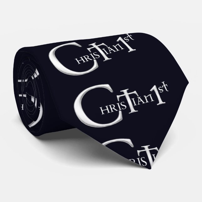 Christlich 1. Marineblau Krawatte (Gerollt)