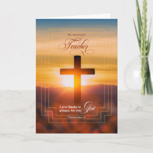 Christlich 1 Thessalonicher Sonnenuntergangswasser Dankeskarte
